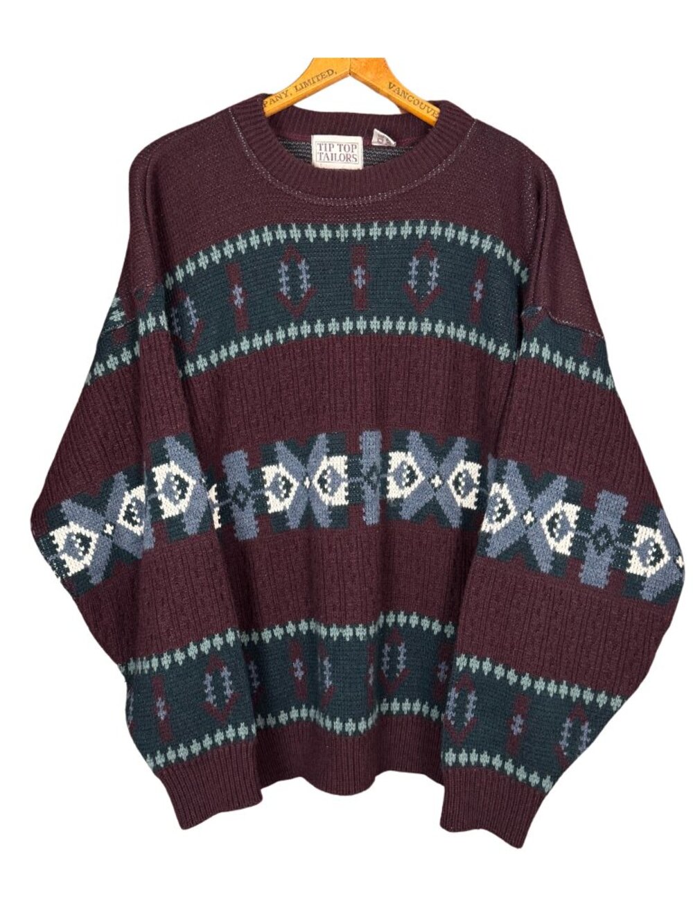 Vintage 90s Retro Cabincore Knit Sweater XL Woodland Crewneck Grandpa Sweater